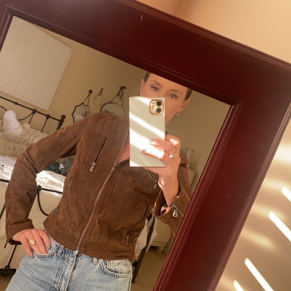 Anthropologie Levi’s leather brown Moto jacket Xs NWOT - Picture 5 of 6